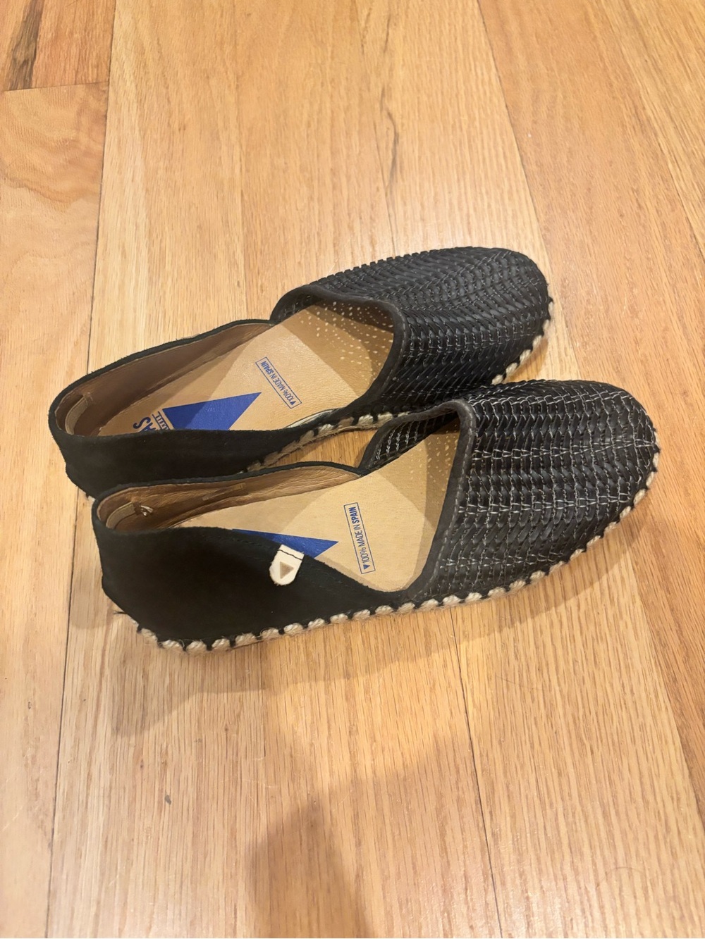 Verbenas Black Braided Espadrille Flats